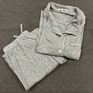 Love & Lore piped pajama pant set light heather grey size S